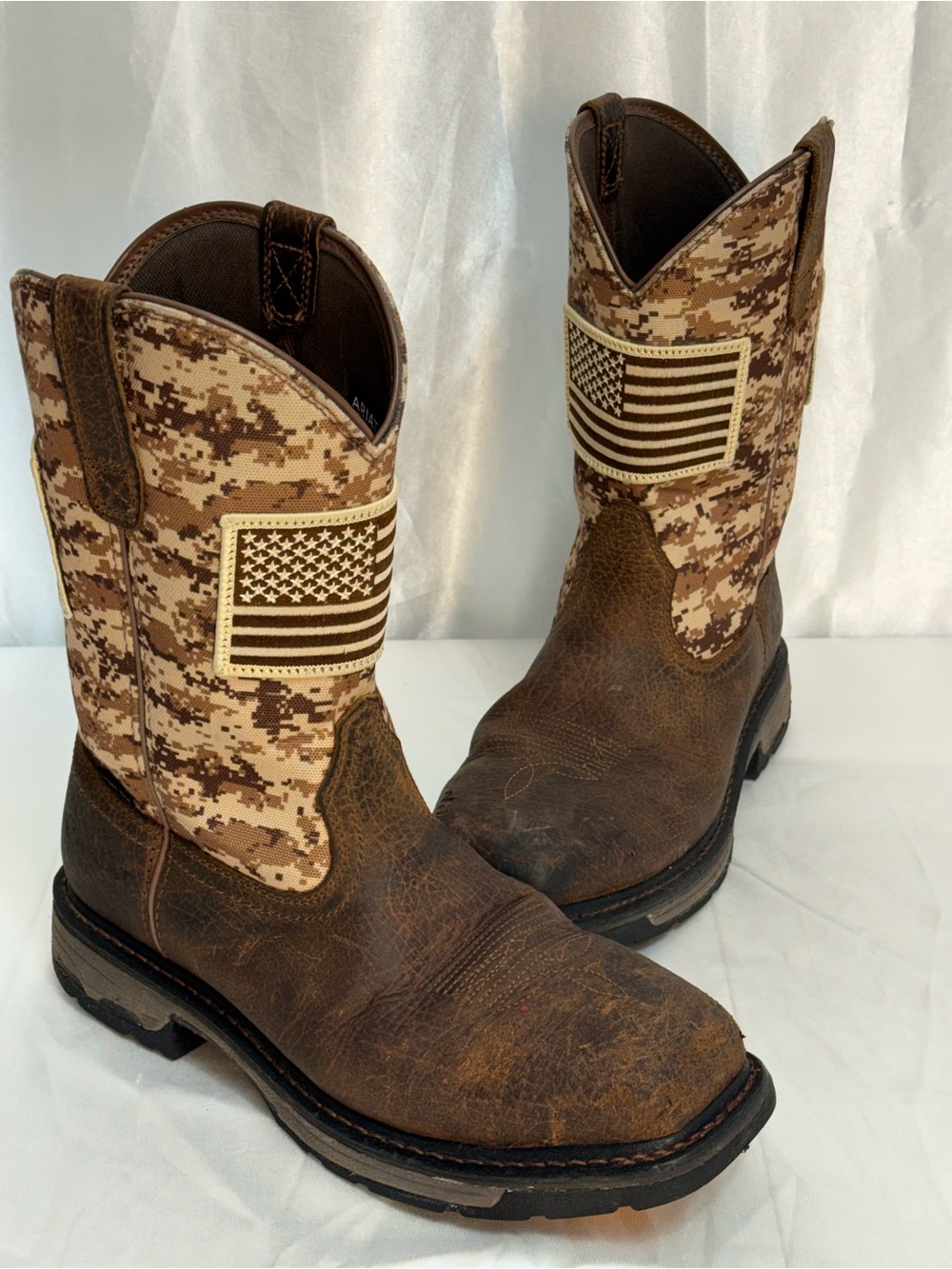 Ariat WorkHog Patriot Steel Toe Work Boot Earth/Sand Camo- Cowboy Style USA